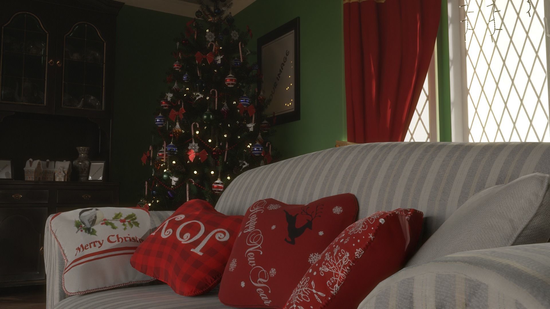 Christmas Living Room Low-poly 3D model_63