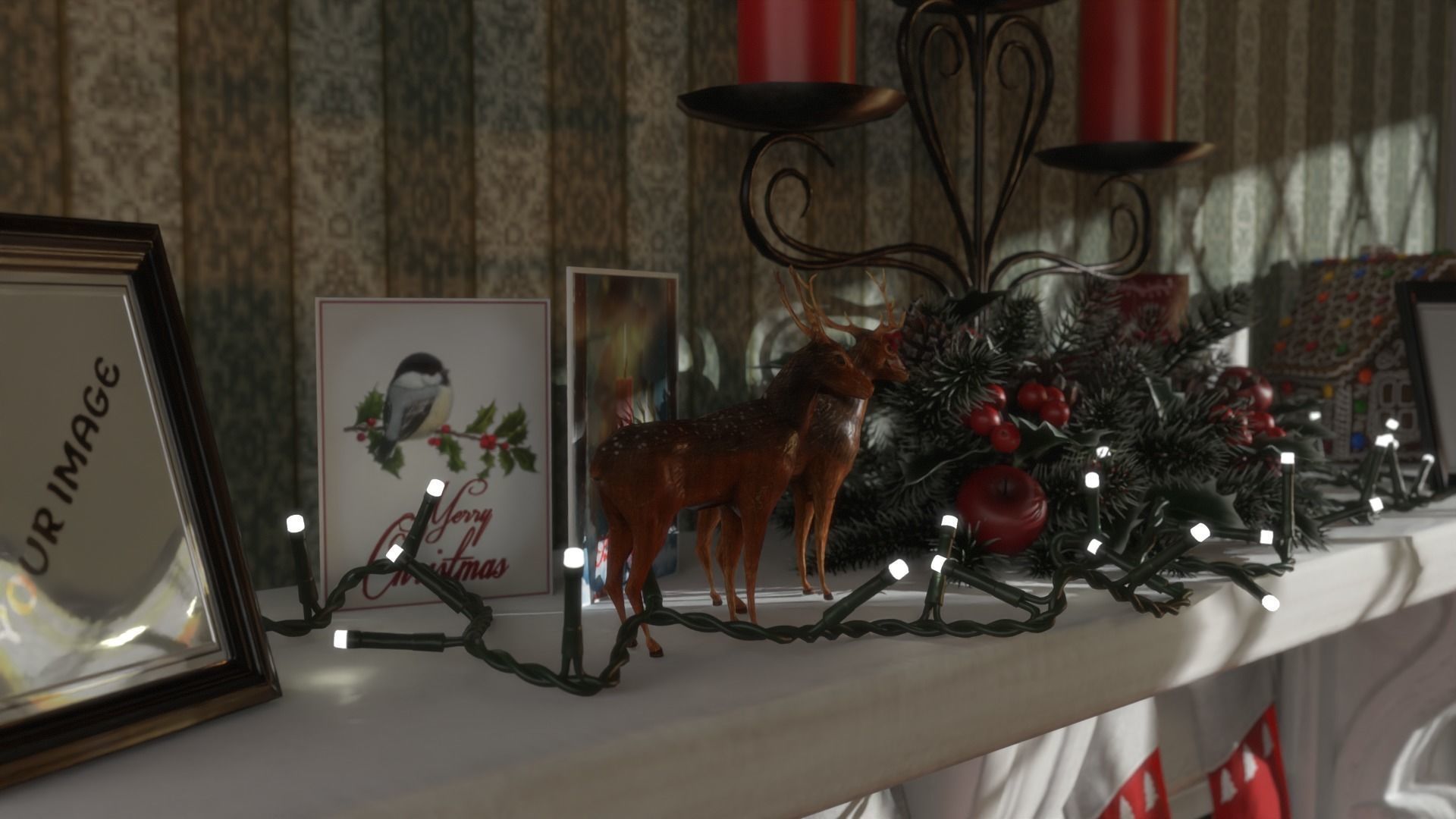 Christmas Living Room Low-poly 3D model_11