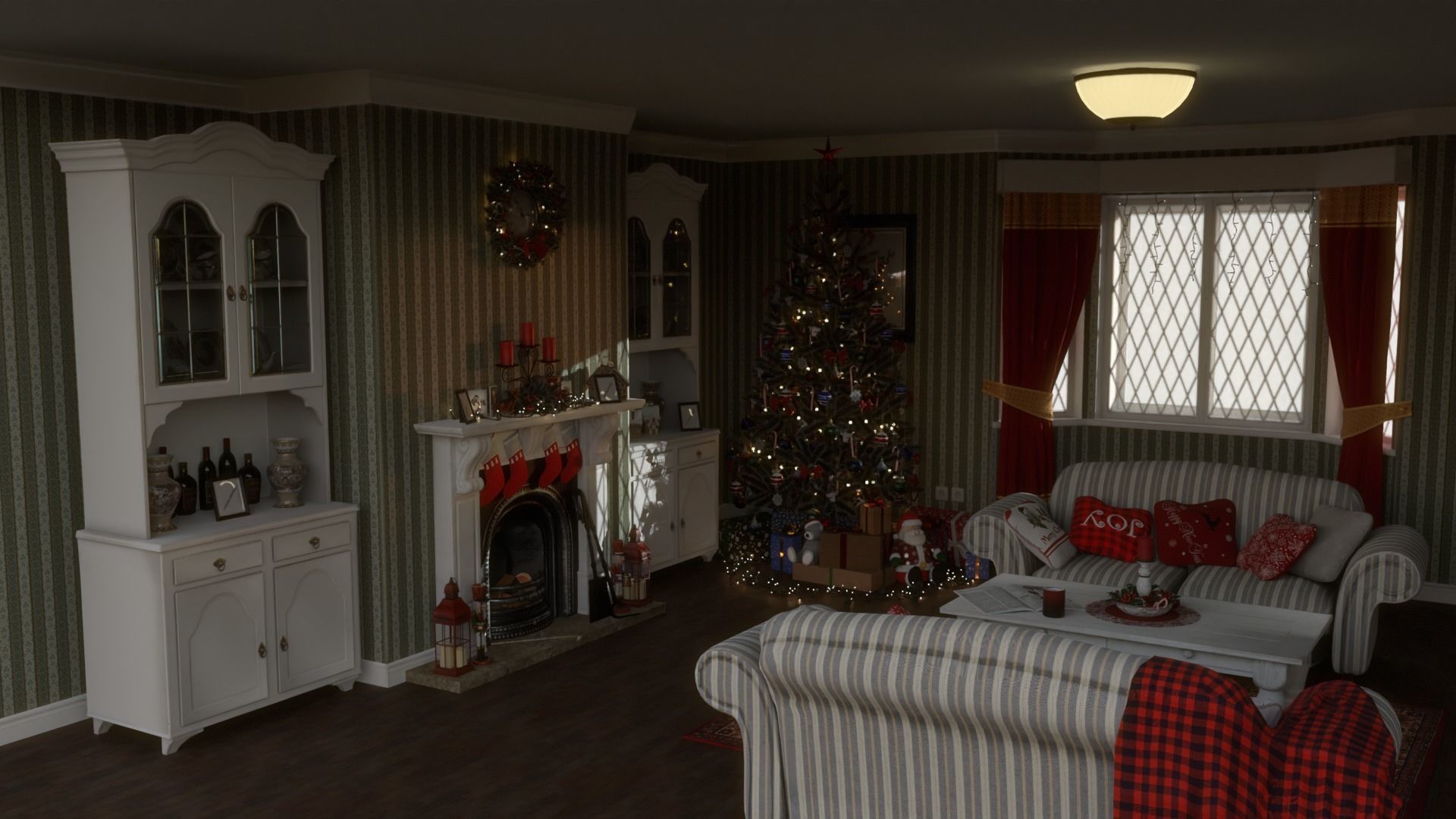 Christmas Living Room Low-poly 3D model_136
