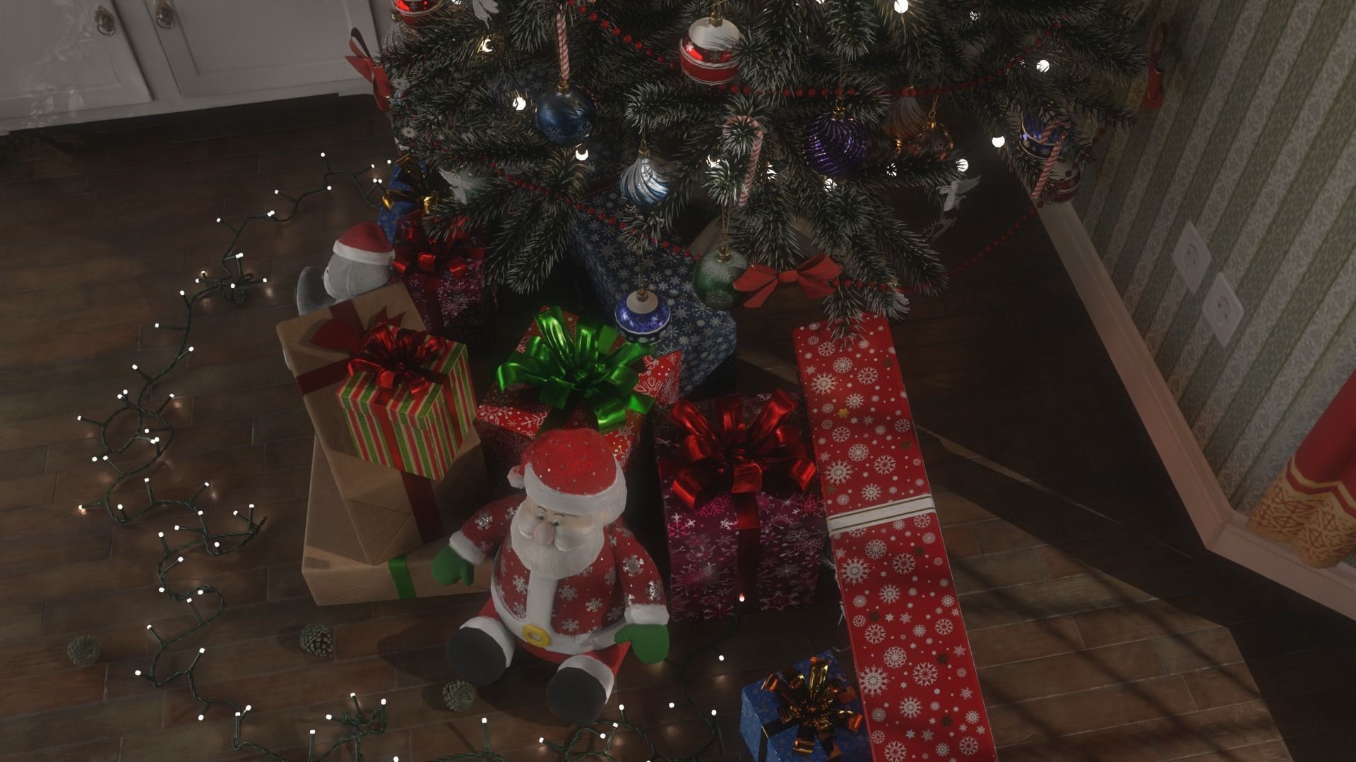 Christmas Living Room Low-poly 3D model_20