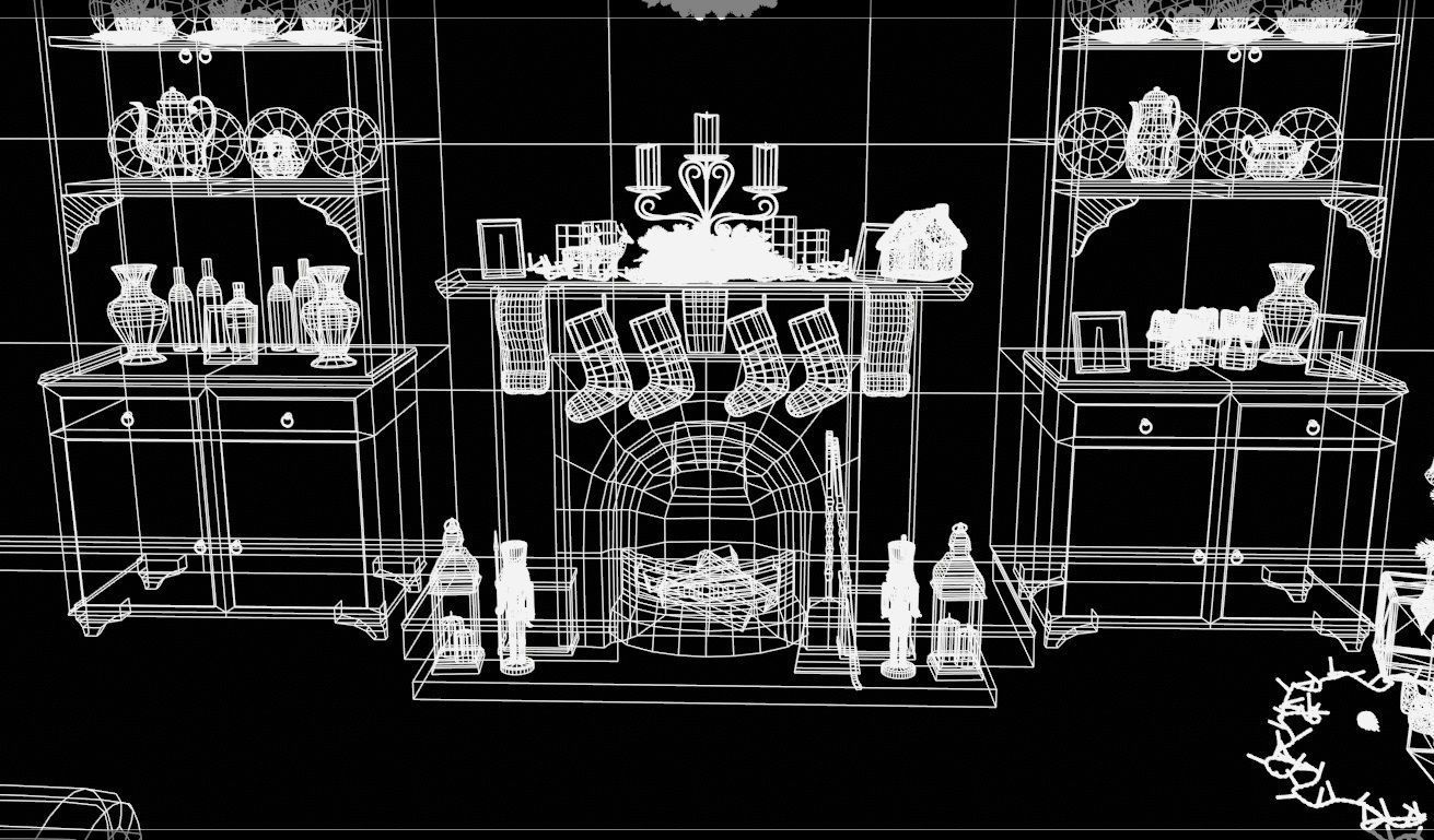 Christmas Living Room Low-poly 3D model_128