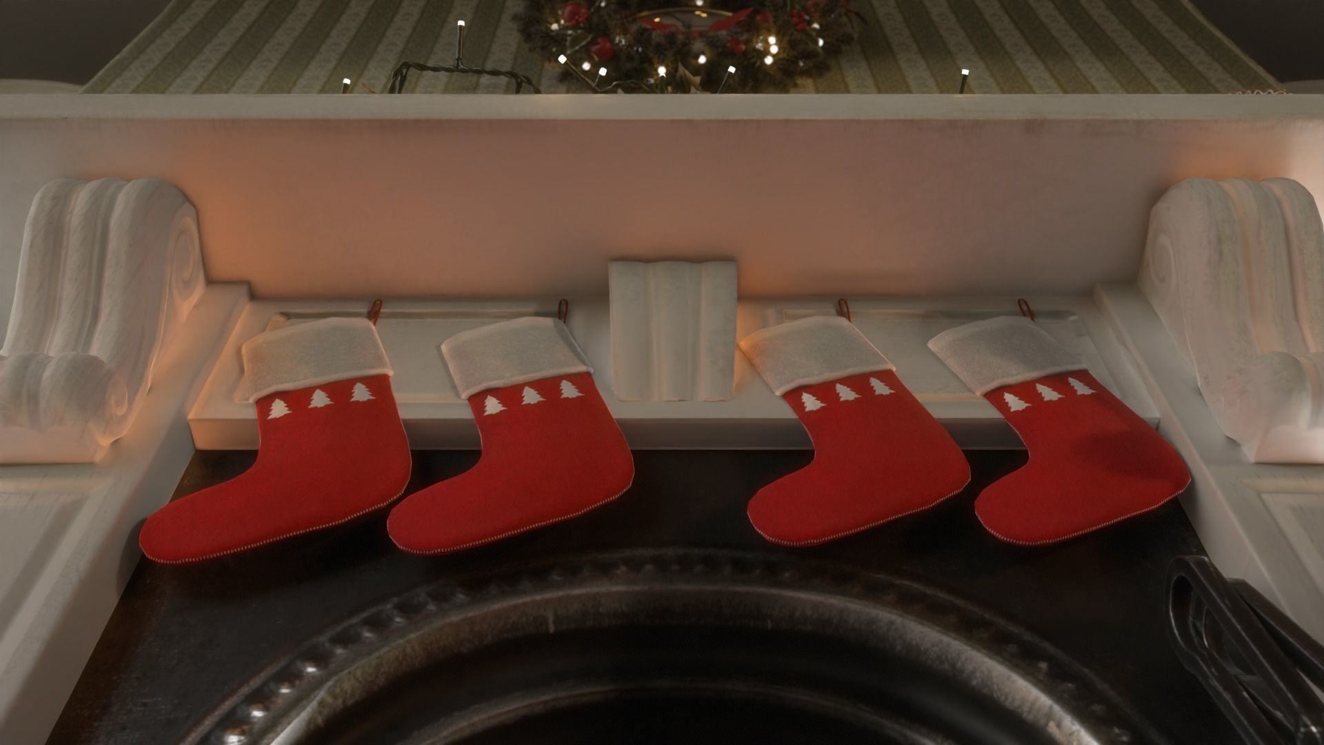 Christmas Living Room Low-poly 3D model_41