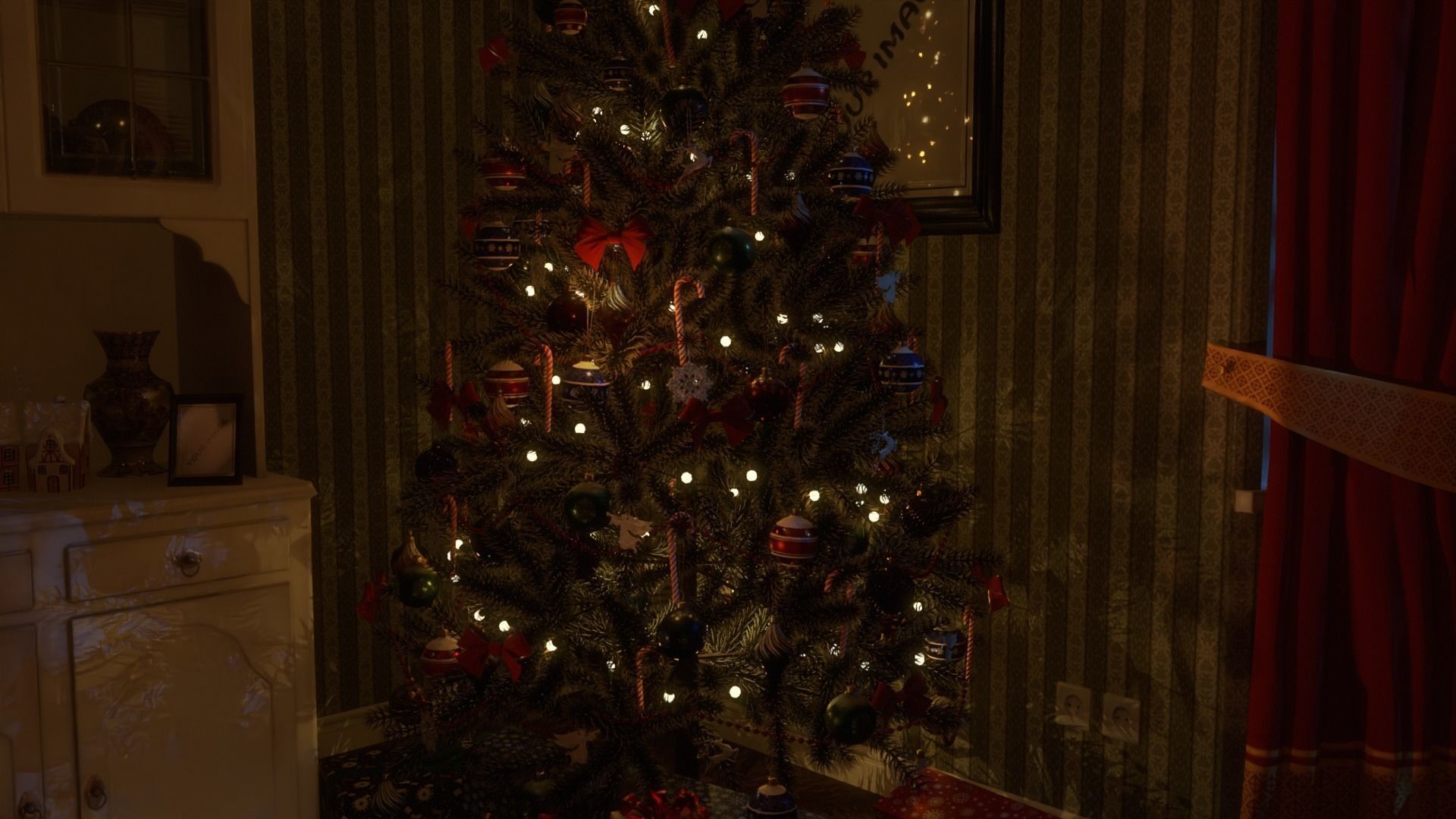 Christmas Living Room Low-poly 3D model_47