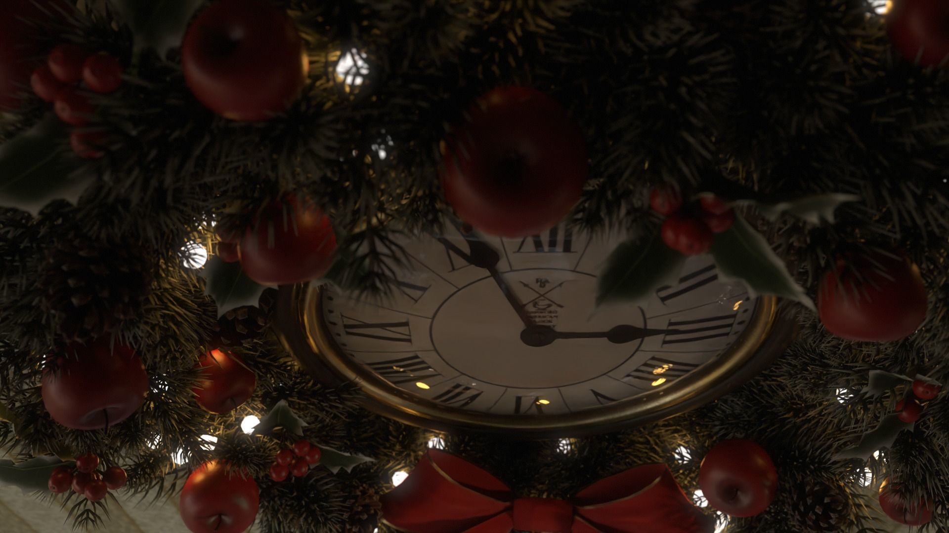 Christmas Living Room Low-poly 3D model_16