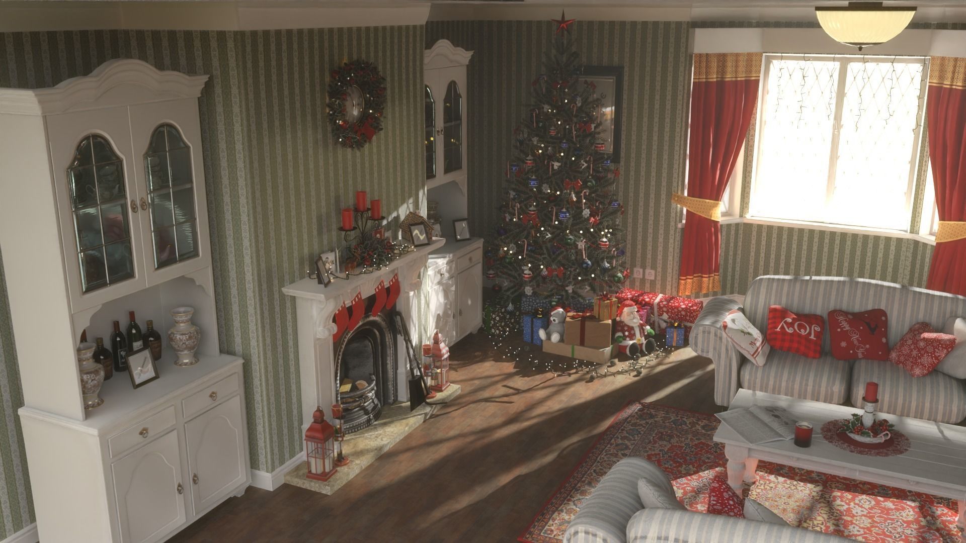 Christmas Living Room Low-poly 3D model_34