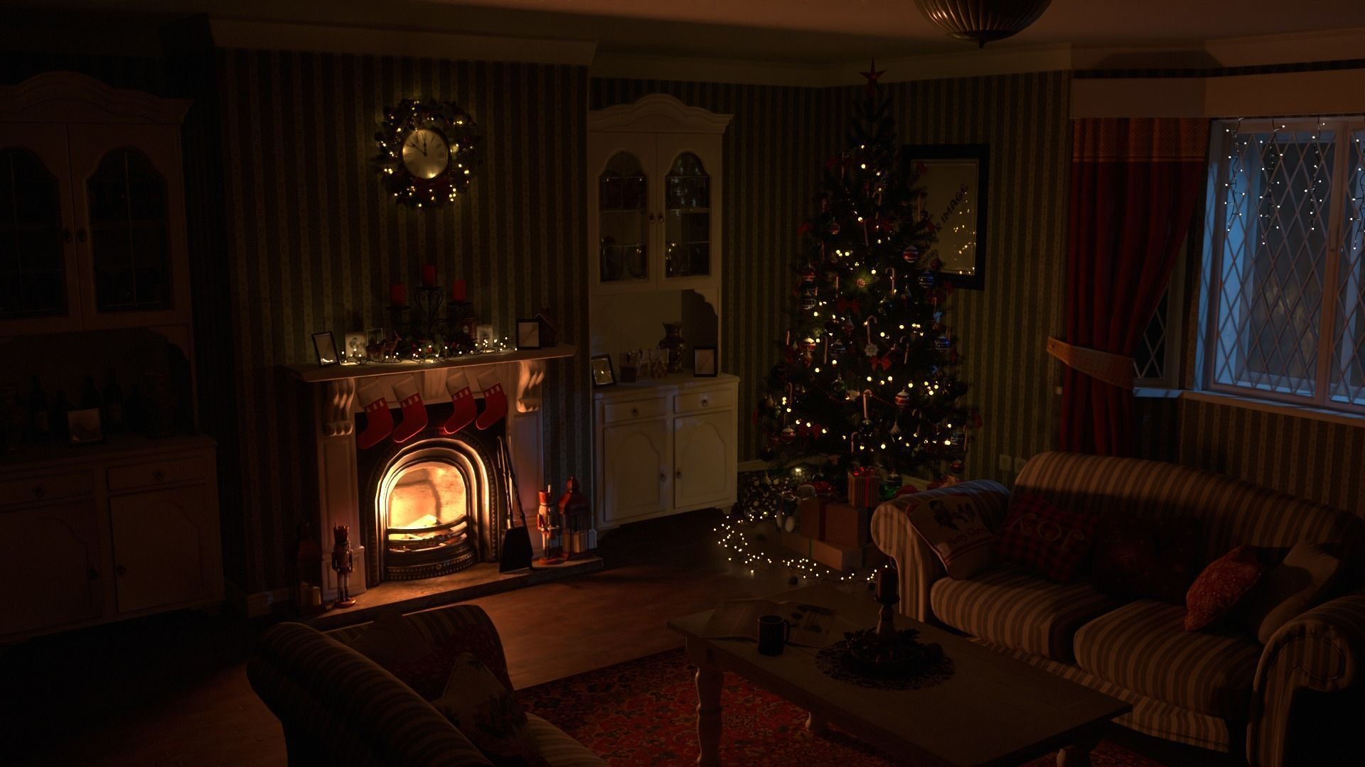 Christmas Living Room Low-poly 3D model_61