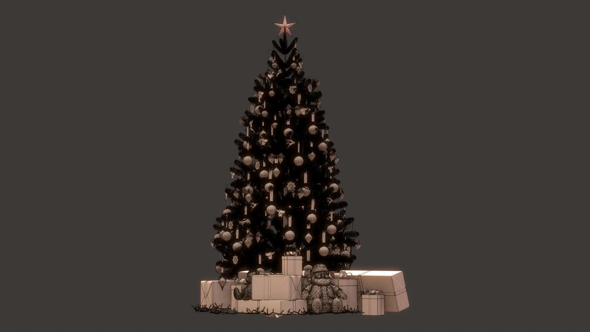 Christmas Living Room Low-poly 3D model_70