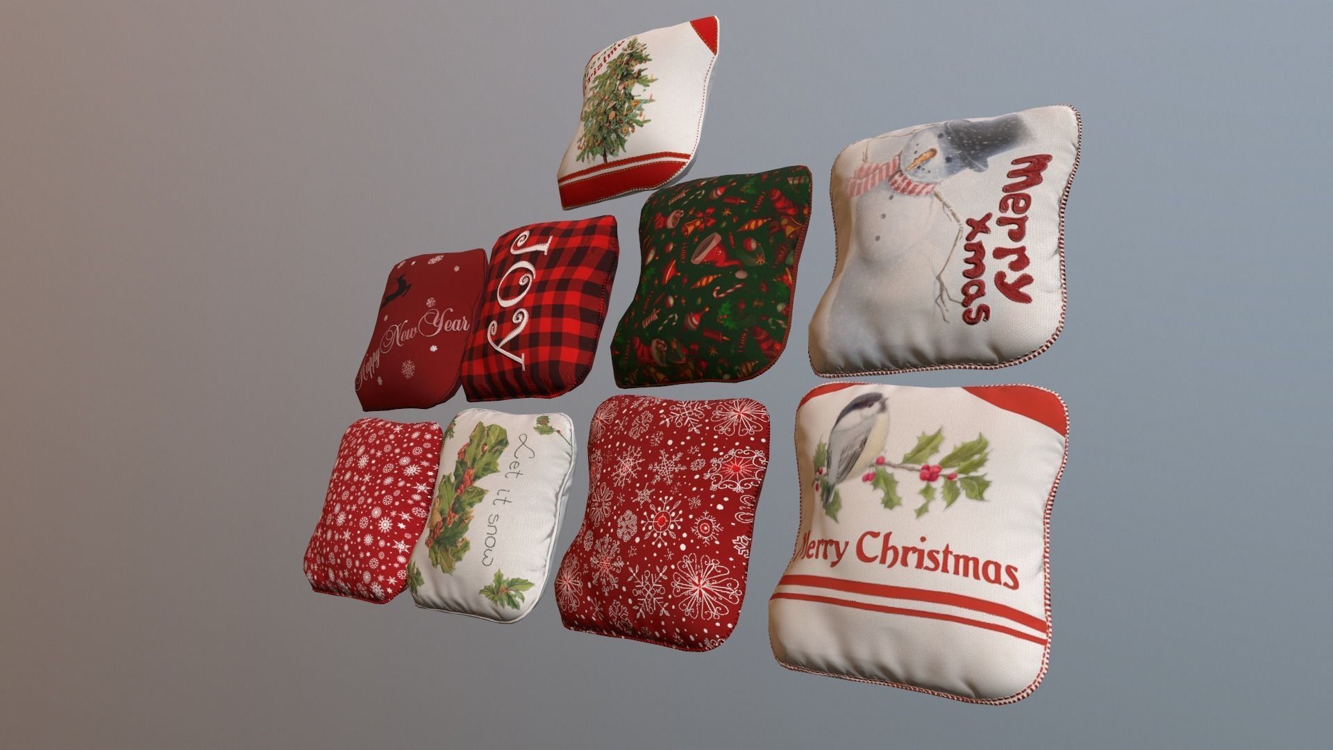 Christmas Living Room Low-poly 3D model_121