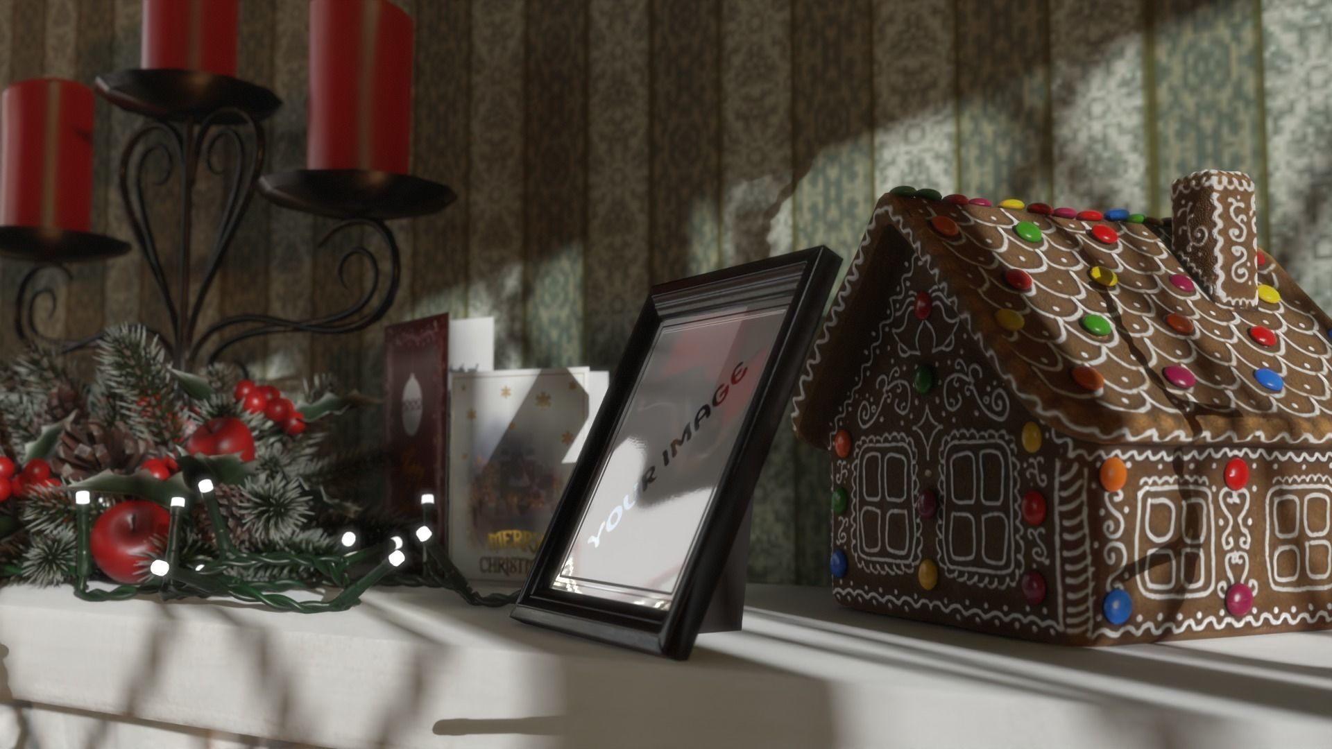 Christmas Living Room Low-poly 3D model_12