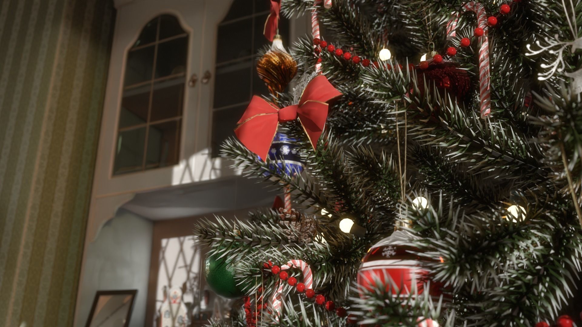 Christmas Living Room Low-poly 3D model_42