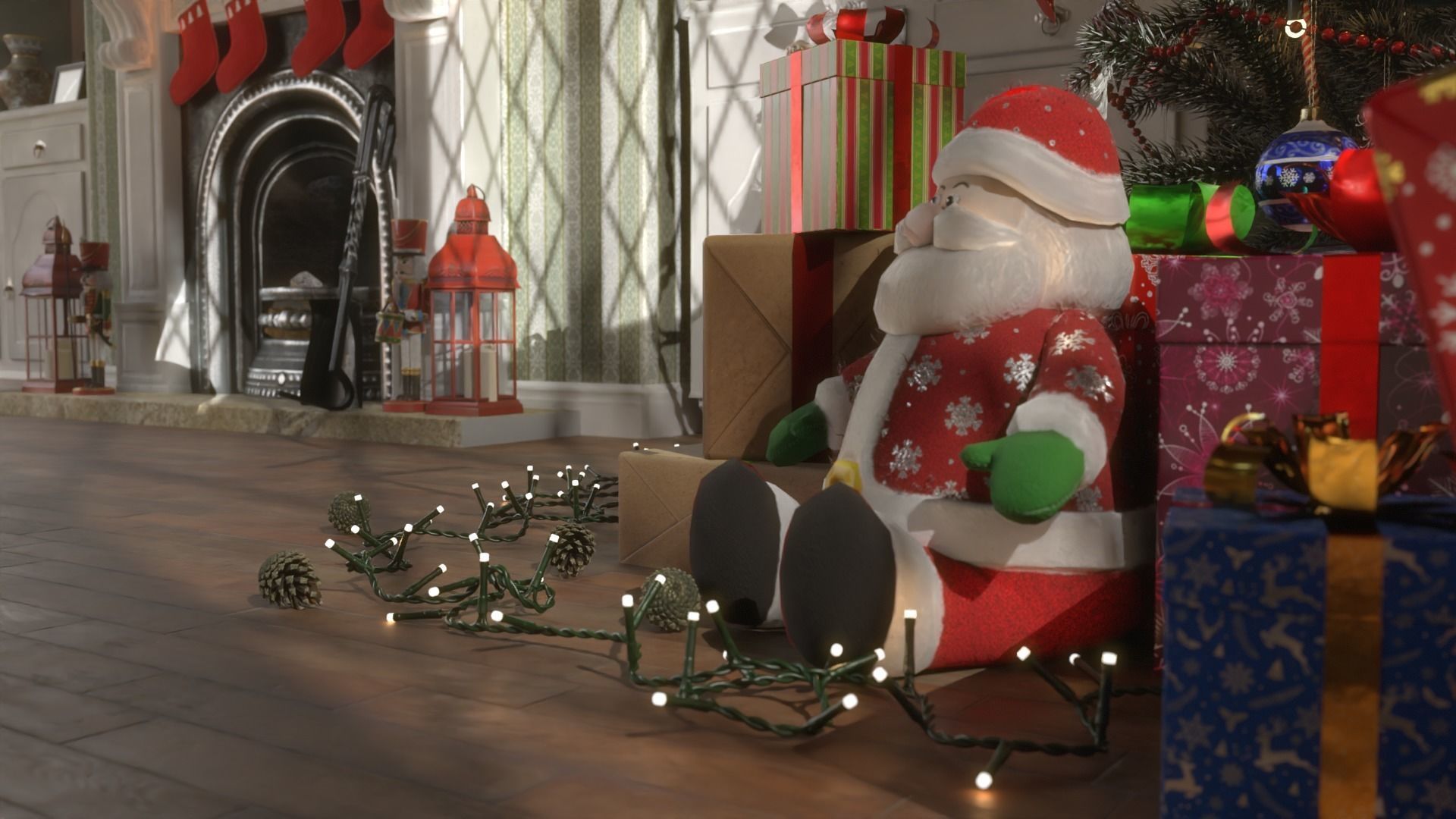 Christmas Living Room Low-poly 3D model_36
