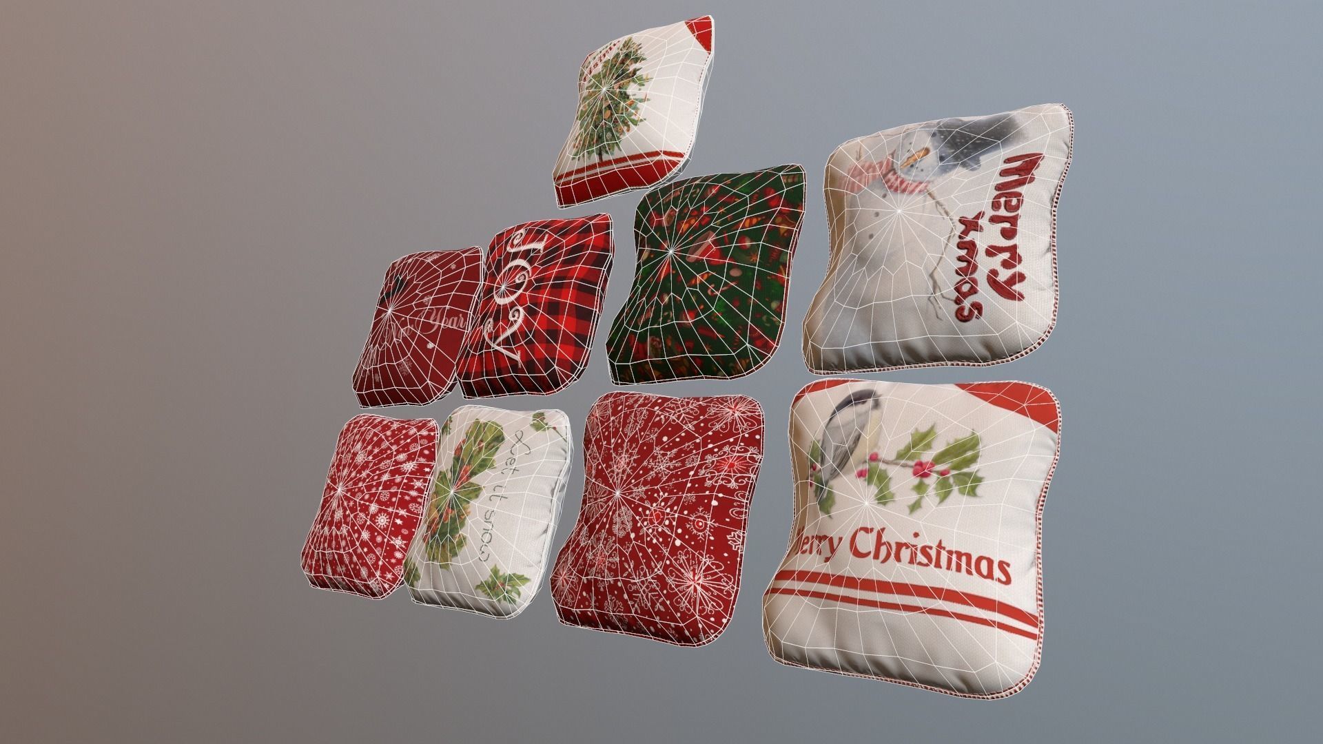 Christmas Living Room Low-poly 3D model_120