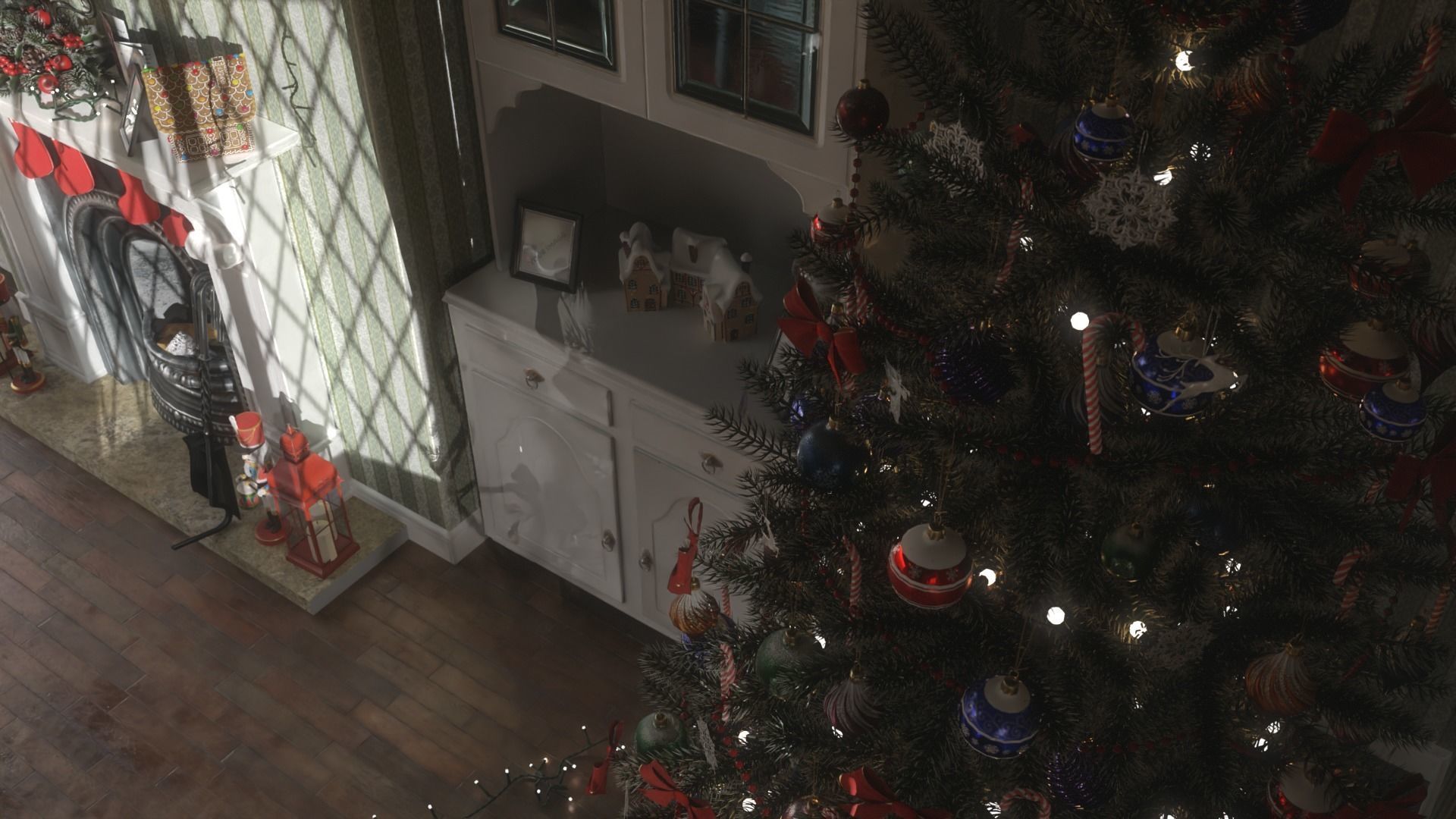 Christmas Living Room Low-poly 3D model_19