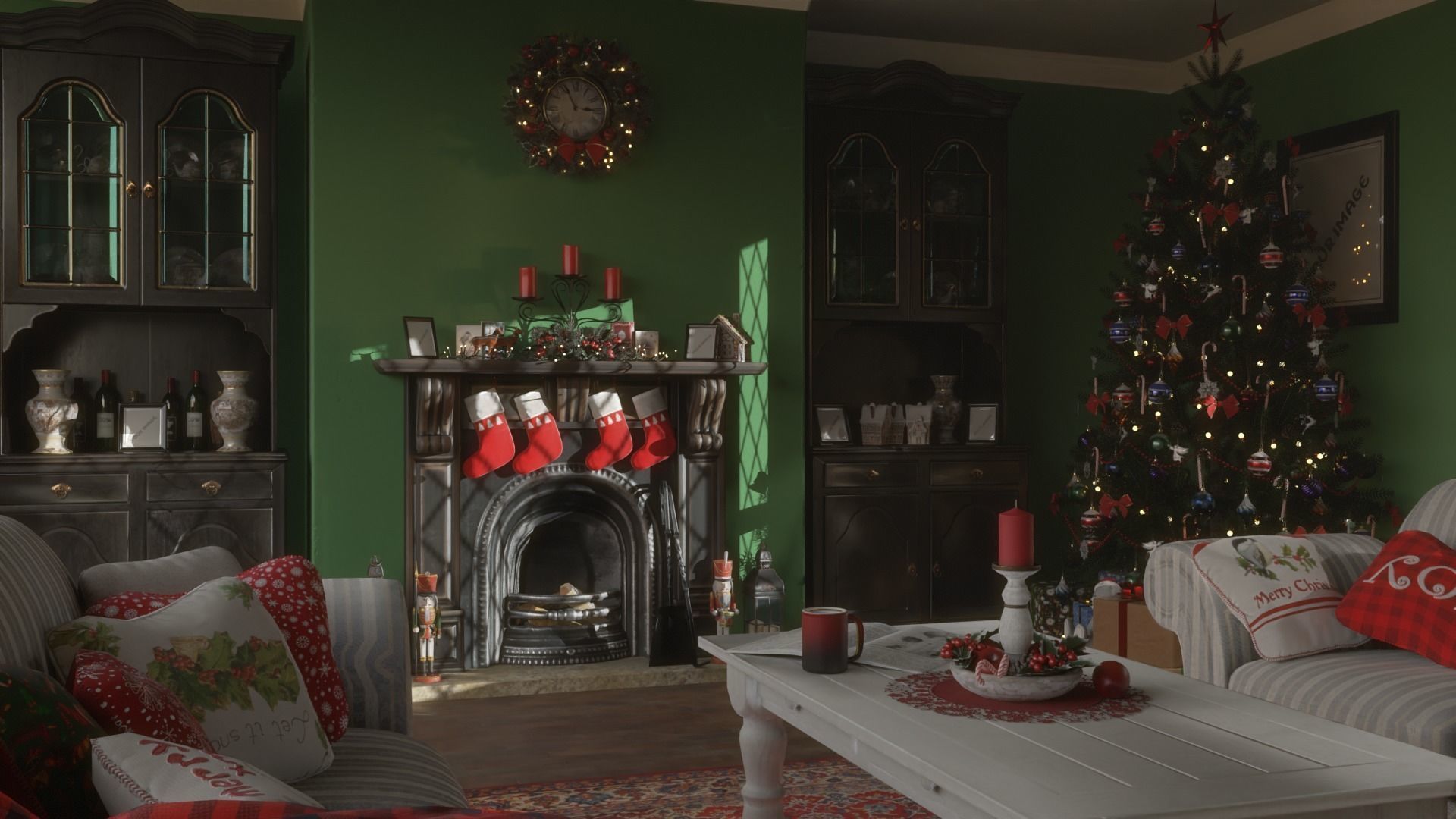 Christmas Living Room Low-poly 3D model_64