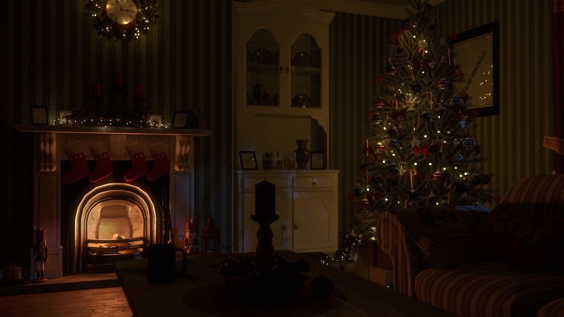 Christmas Living Room Low-poly 3D model_50