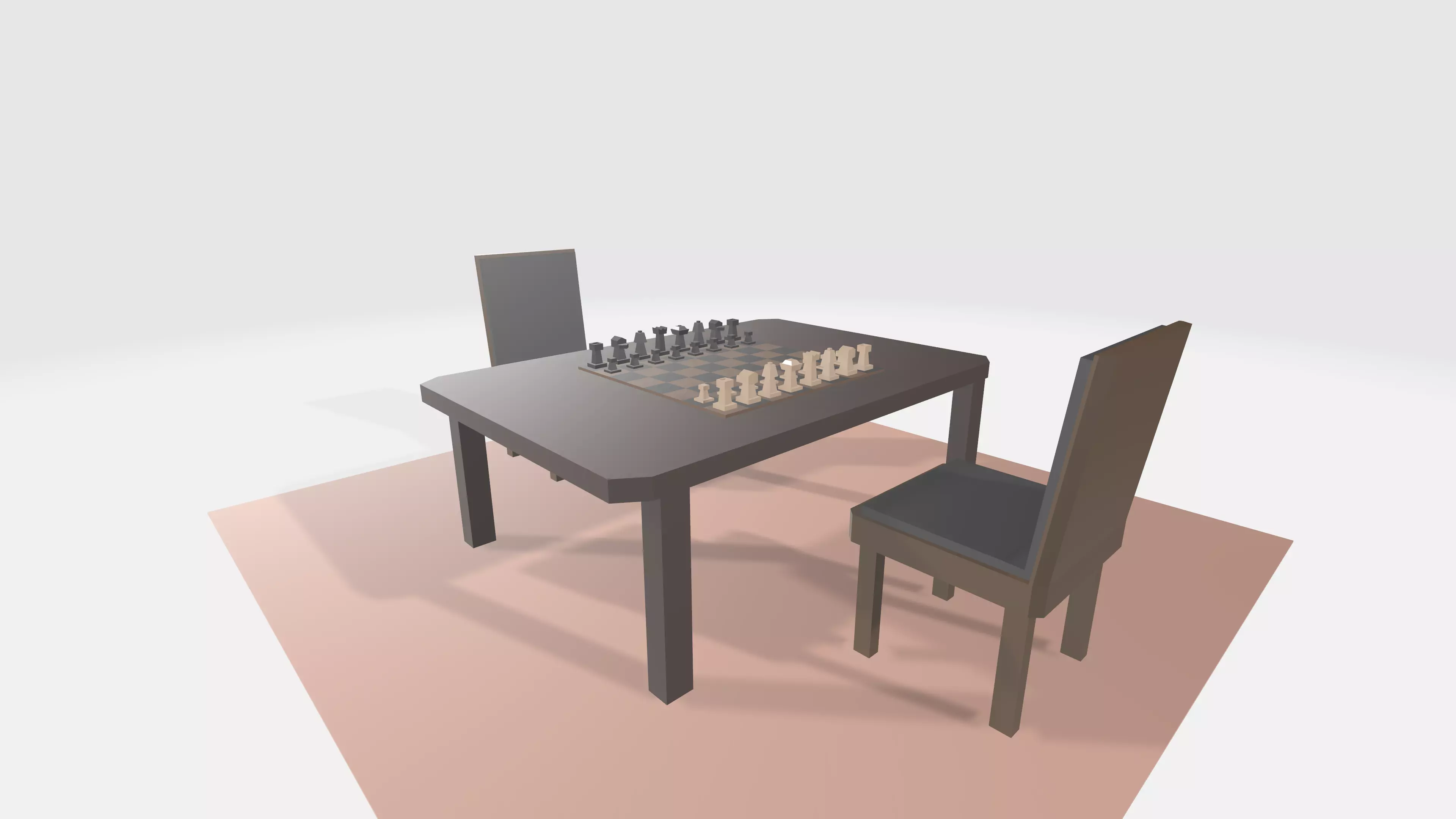 Low poly chess table Free low-poly 3D model