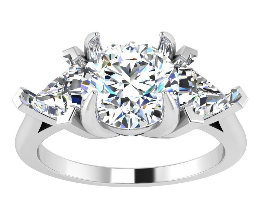 3-Stone Diamond ring 2777 3D print model 3D print model_2