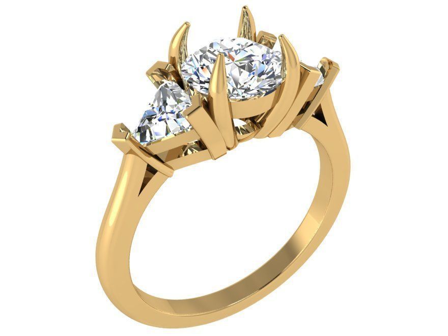 3-Stone Diamond ring 2777 3D print model 3D print model_1