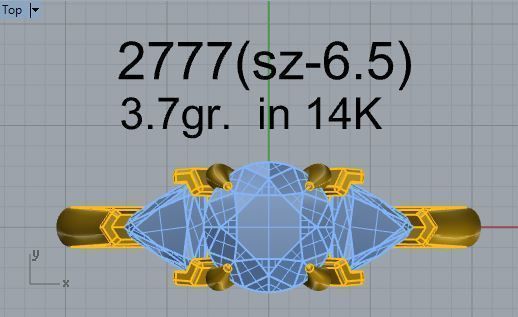 3-Stone Diamond ring 2777 3D print model 3D print model_4