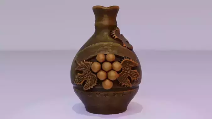 Pitcher with grape 3D model