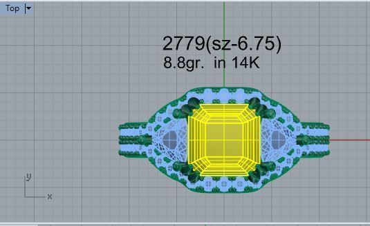 Yellow stone gorgeous ring 2779 3D print model 3D print model_4
