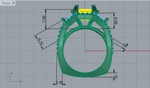 Yellow stone gorgeous ring 2779 3D print model 3D print model_5