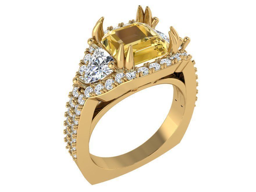 Yellow stone gorgeous ring 2779 3D print model 3D print model_1