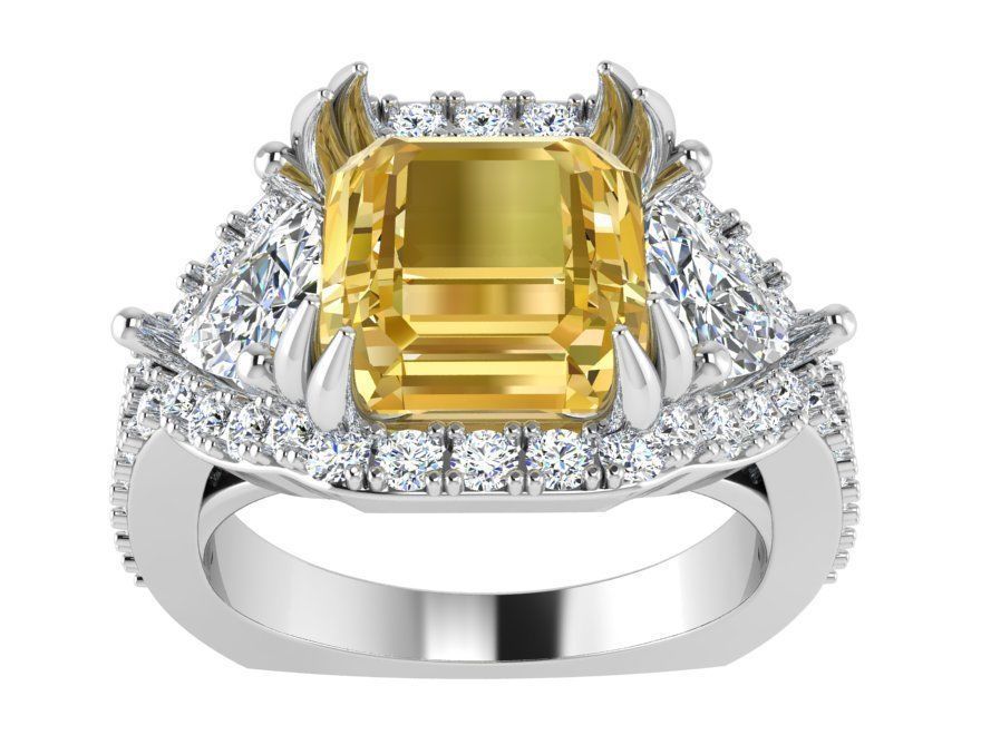 Yellow stone gorgeous ring 2779 3D print model 3D print model_2