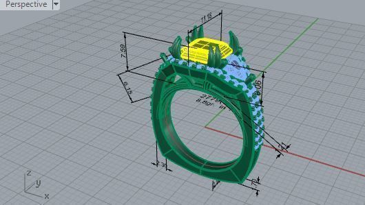 Yellow stone gorgeous ring 2779 3D print model 3D print model_7