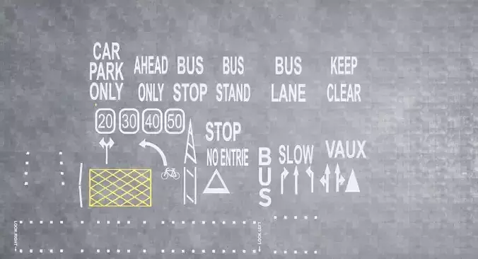Traffic Road Elements Markings UE4 and UE5 Project Low-poly 3D model