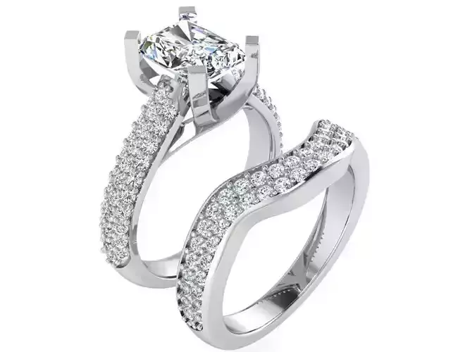 Square stone Diamond ring 2781 3D print model