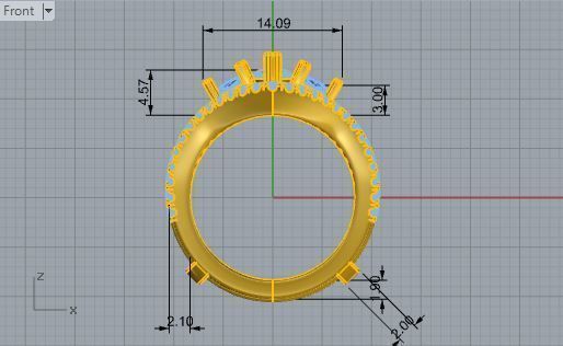 Diamond ring with 3-Bands 2782 3D print model 3D print model_5