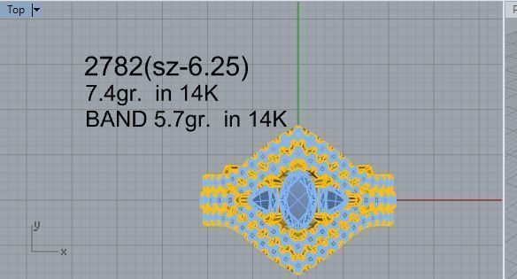 Diamond ring with 3-Bands 2782 3D print model 3D print model_4