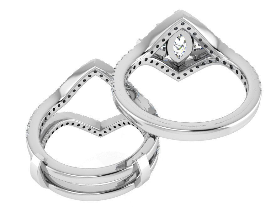 Diamond ring with 3-Bands 2782 3D print model 3D print model_3