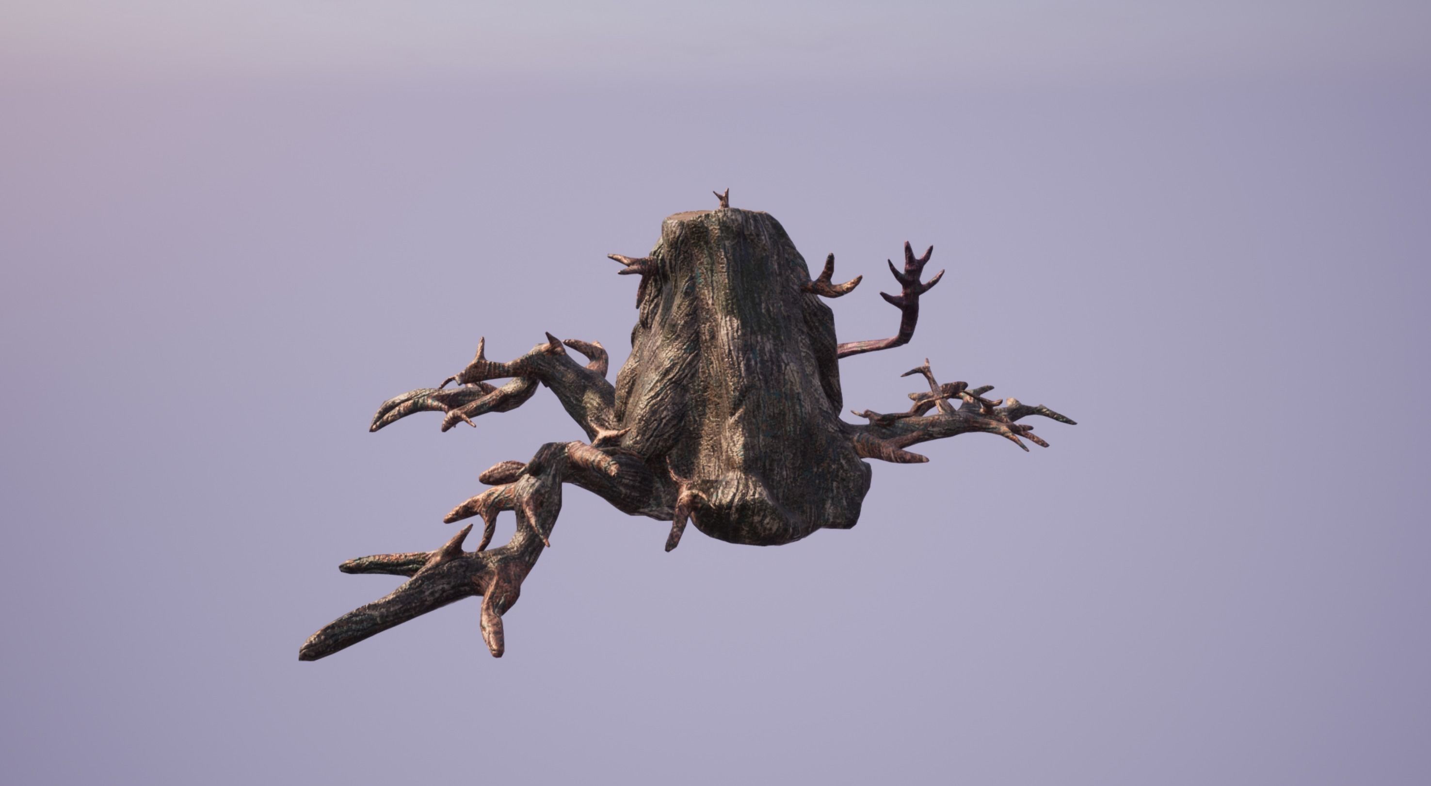 Tree Stump Ent Creature Monster Low-poly 3D model_6