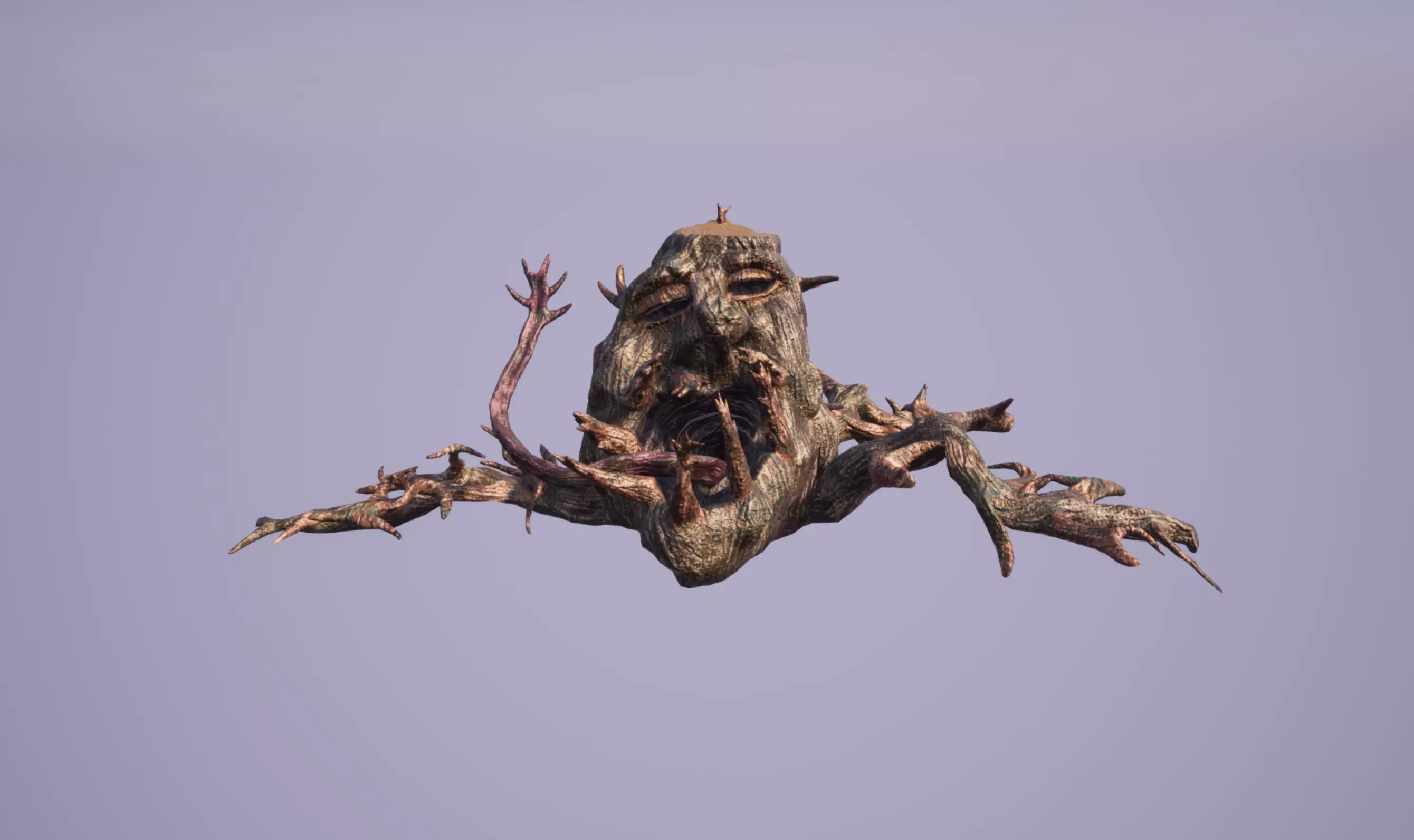 Tree Stump Ent Creature Monster Low-poly 3D model_0
