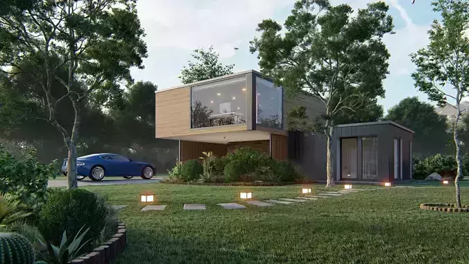 Lumion exterior animation Low-poly 3D model
