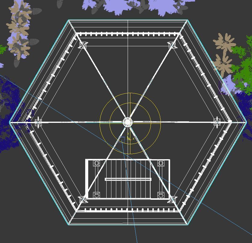 GAZEBO in middle of park 3D model_4