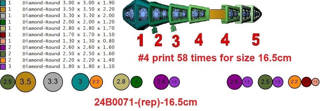 BVL full diamond double rounds bracelet  3D print model_8