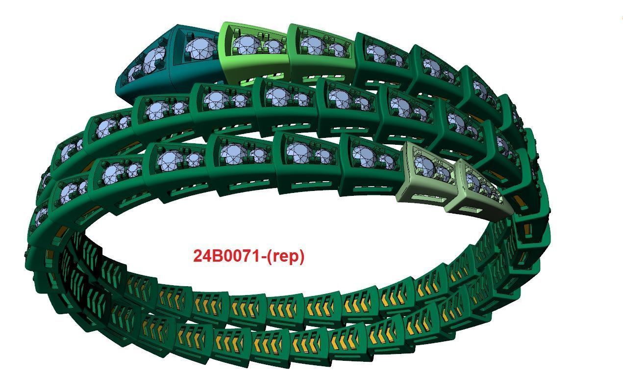 BVL full diamond double rounds bracelet  3D print model_4