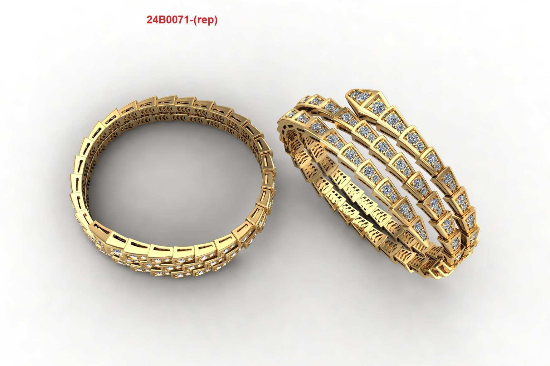 BVL full diamond double rounds bracelet  3D print model_1