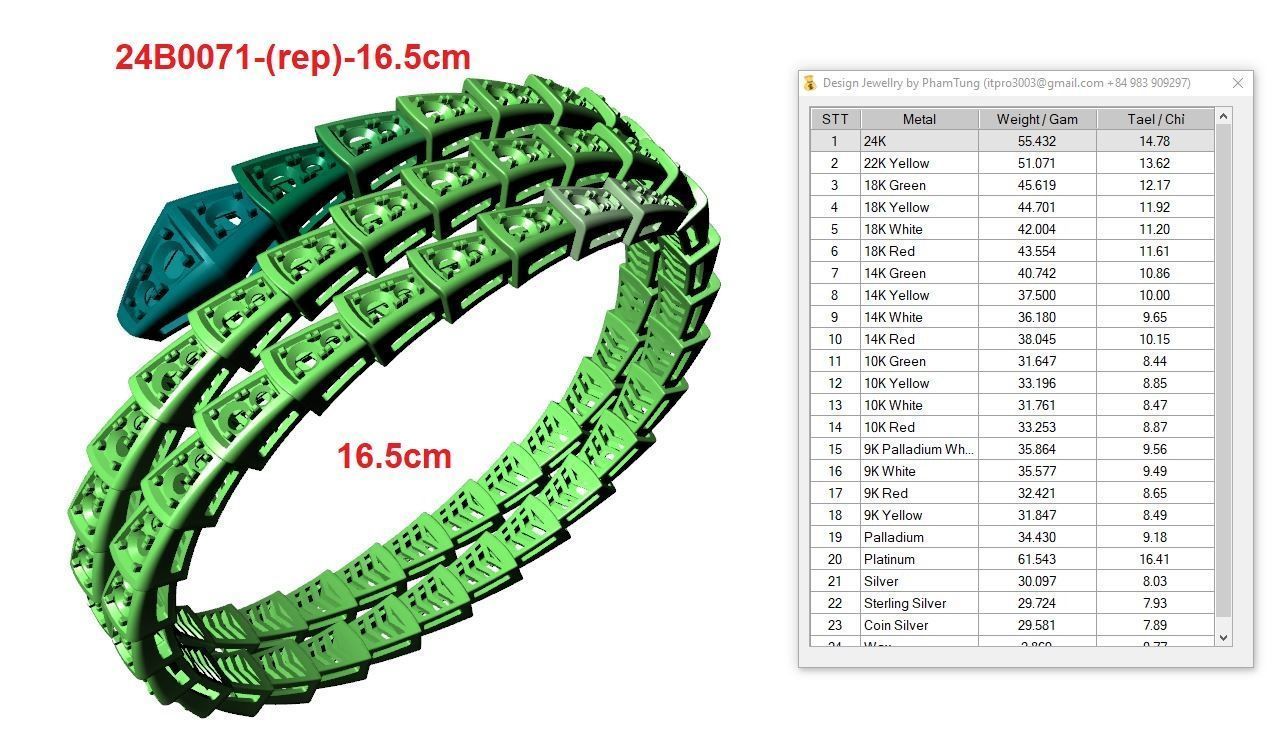 BVL full diamond double rounds bracelet  3D print model_6