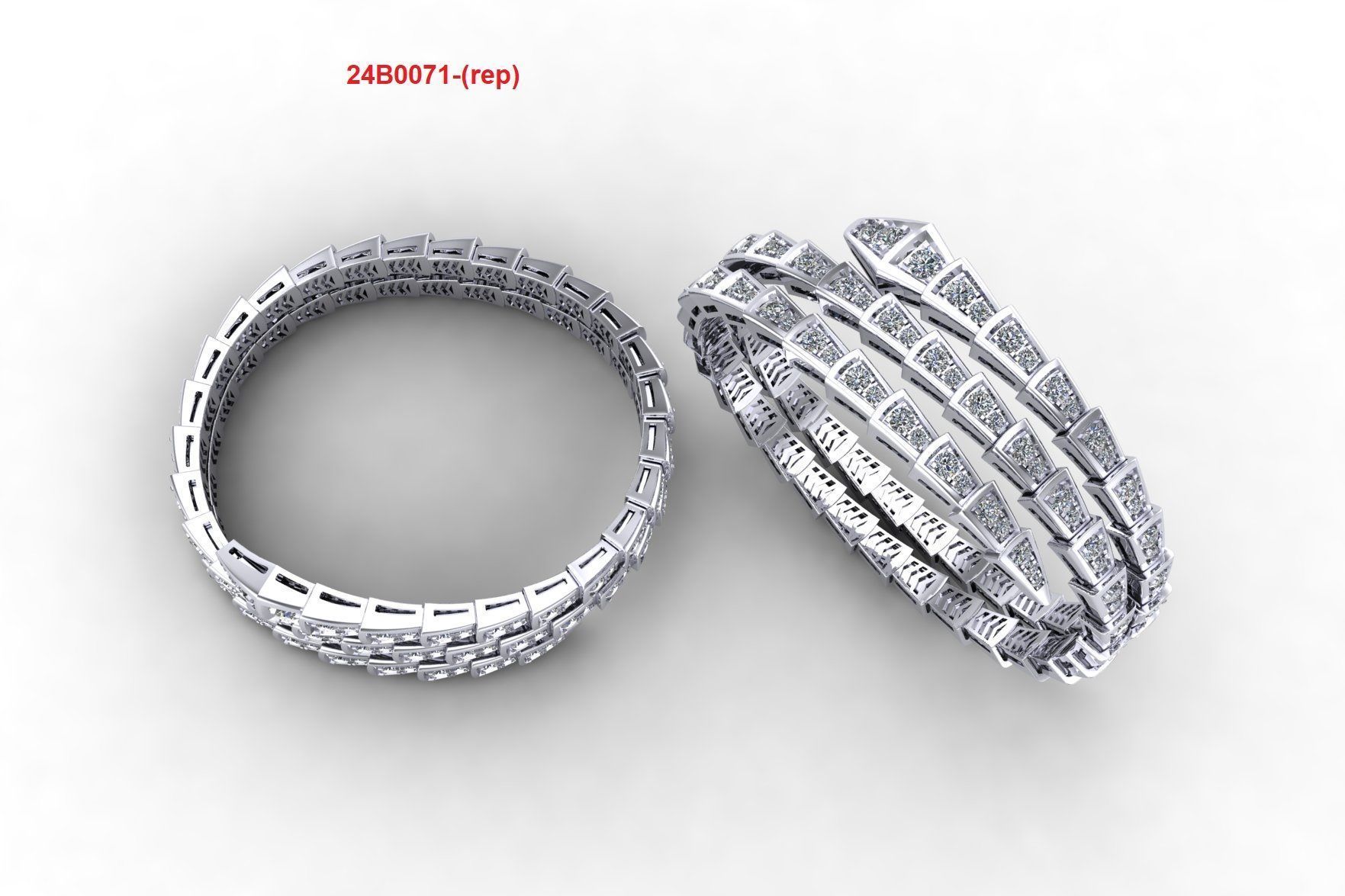 BVL full diamond double rounds bracelet  3D print model_2