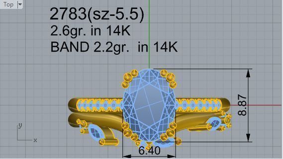 Nice Diamond ring with band 2783 3D print model 3D print model_4