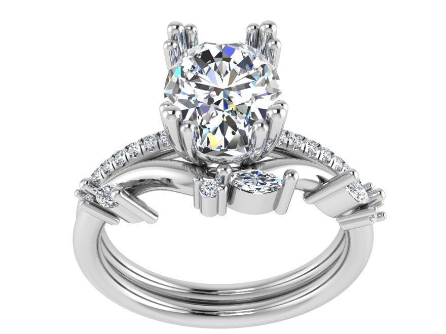 Nice Diamond ring with band 2783 3D print model 3D print model_2