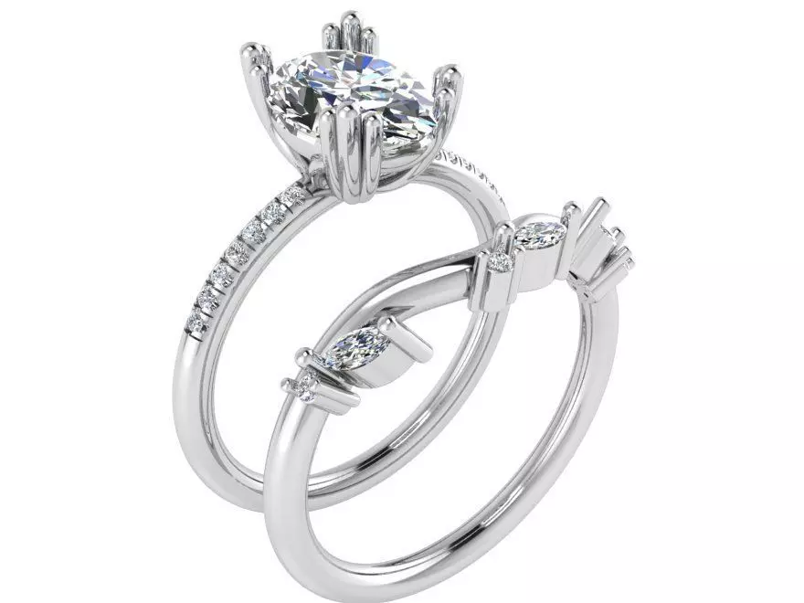 Nice Diamond ring with band 2783 3D print model 3D print model_0