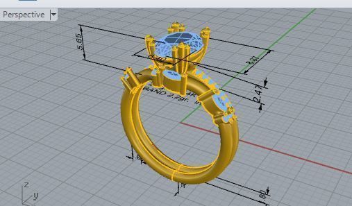 Nice Diamond ring with band 2783 3D print model 3D print model_7