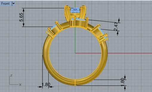 Nice Diamond ring with band 2783 3D print model 3D print model_5