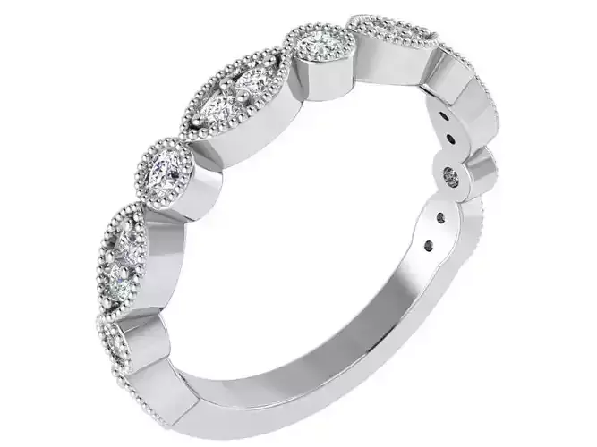 Round Diamond ring with small stones 2784 3D print model