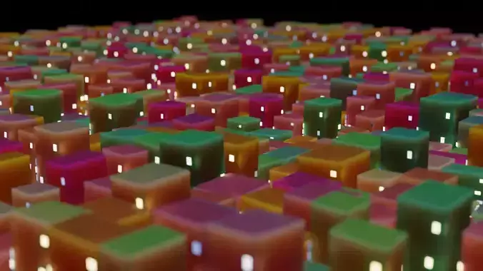 city background animation 3D model